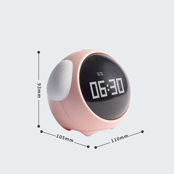Cartoon Smart Alarm Clock For Children Bedroom Bedside LED Lamp Charging Electronic Digital Clock, Colour: White (Expression Version) - Image 3