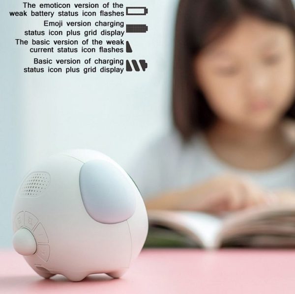 Cartoon Smart Alarm Clock For Children Bedroom Bedside LED Lamp Charging Electronic Digital Clock, Colour: White (Expression Version) - Image 4