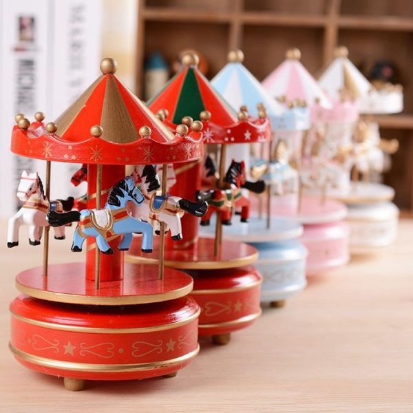 Sky City Carousel Clockwork Music Box Couples Birthday Gift (K0132 Star Pink) - Image 5