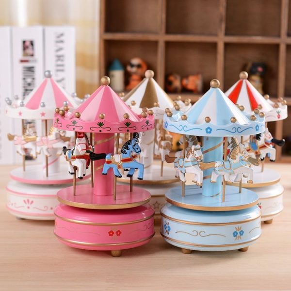 Sky City Carousel Clockwork Music Box Couples Birthday Gift (K0132 Star Pink) - Image 7