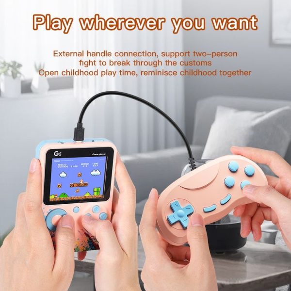 G5 Retro Children Macaron Handheld Game Console Color Screen Built-In 500 Games, Style: Single (Gray) - Image 7