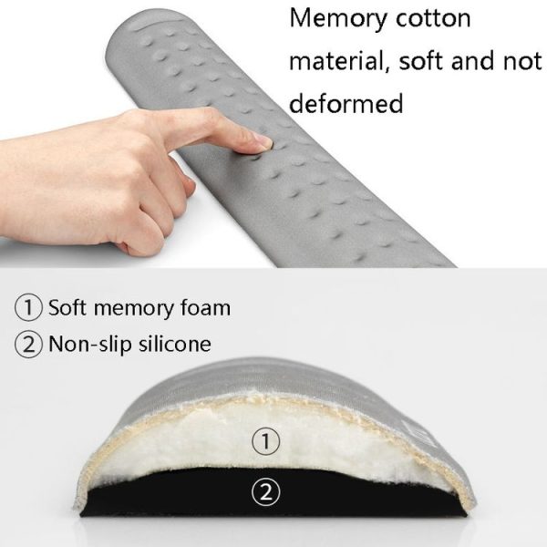 Baona Silicone Memory Cotton Wrist Pad Massage Hole Keyboard Mouse Pad, Style: Medium Keyboard Rest (Black) - Image 3