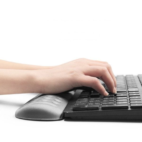 Baona Silicone Memory Cotton Wrist Pad Massage Hole Keyboard Mouse Pad, Style: Medium Keyboard Rest (Black) - Image 5