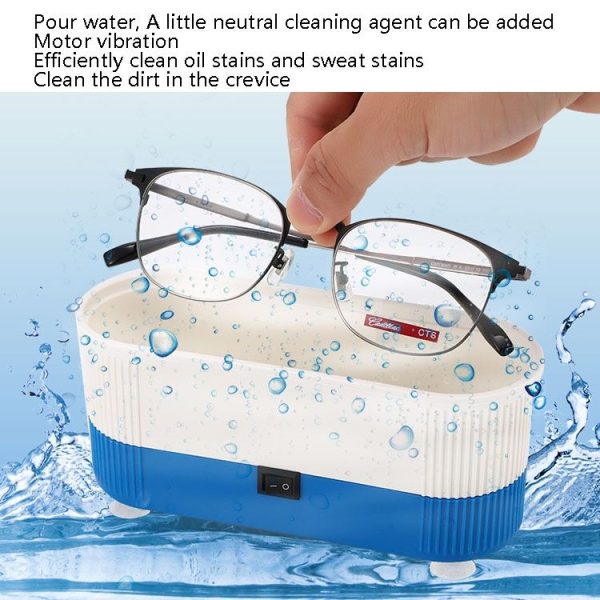 3 in 1 Glasses Cleaning Machine Small Contact Lens Glasses Jewelry Watch Cleaner (Blue) - Image 7
