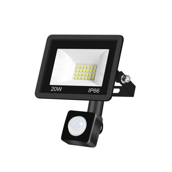 20W PIR LED Spotlight Outdoor Project Light Waterproof Garden Energy-Saving Lighting Floodlight, Style: (Cold White Light)