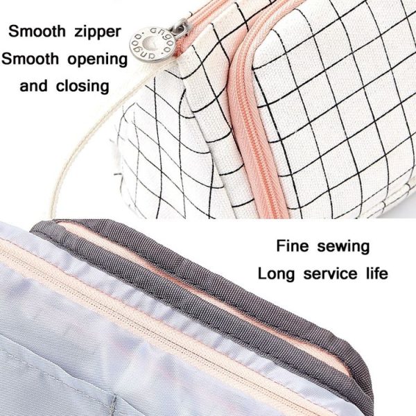 Angoo Large Capacity Pencil Case Cute Canvas Stationery Bag, Color: Black White In The Palm - Image 6