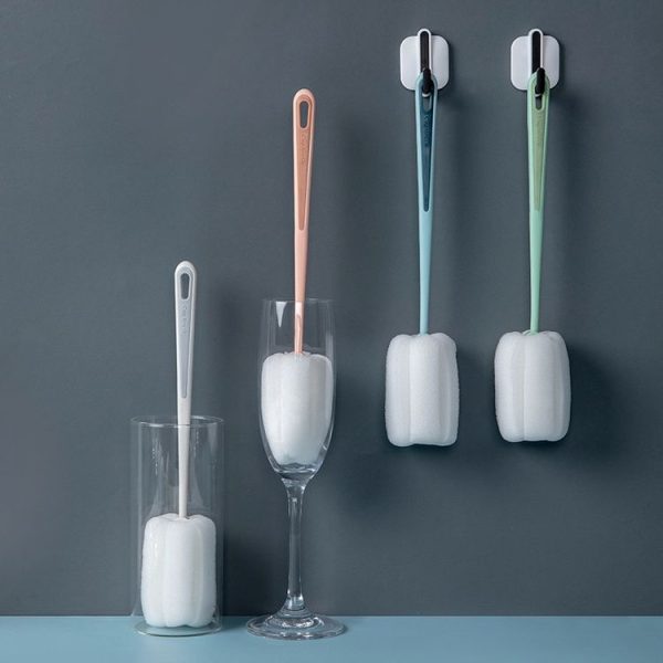 Baby Bottle Vacuum Cup Sponge Long Handle Brush Household Cleaning Brush (Blue) - Image 2