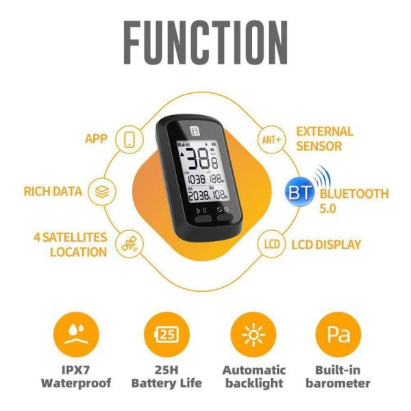 Bicycle Cycling Speedometer GPS Positioning Wireless Odometer, Specification: Small G+ (English Version) - Image 3