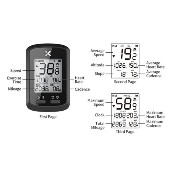 Bicycle Cycling Speedometer GPS Positioning Wireless Odometer, Specification: Small G+ (English Version) - Image 4