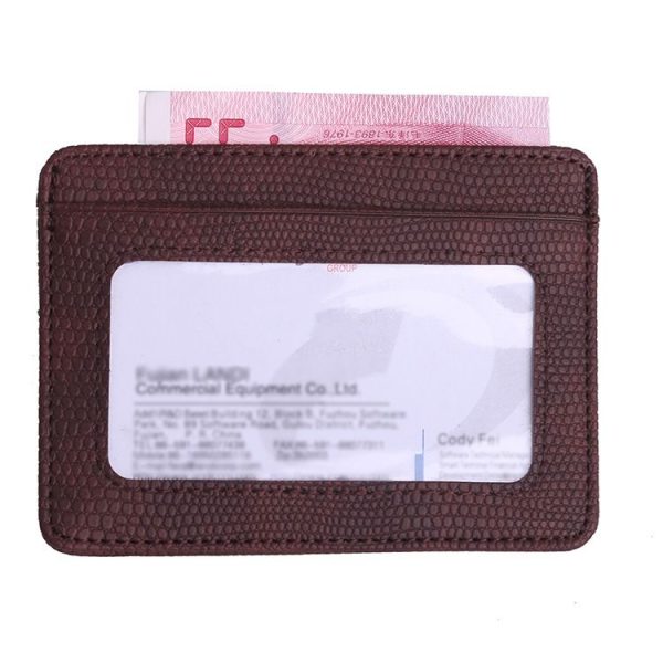 KT1002 RFID Function Lizard Pattern Bank Card Holder PU Business Card Case (Brown) - Image 3