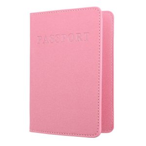 MS101 Frosted PU Multi-Card Passport Holder Travel Abroad Passport Card Holder, Color: Pink