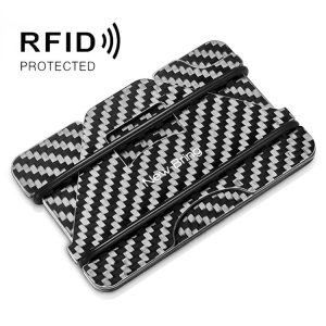 New Bring Metal Card Holder Anti-Demagnetization Anti-Theft Brush Anti-RFID Card Holder Ultra-Thin Card Holder Men Wallet (Carbon Fiber)