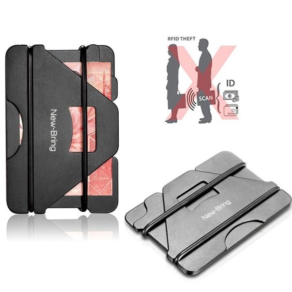 New Bring Metal Card Holder Anti-Demagnetization Anti-Theft Brush Anti-RFID Card Holder Ultra-Thin Card Holder Men Wallet (Carbon Fiber) - Image 3