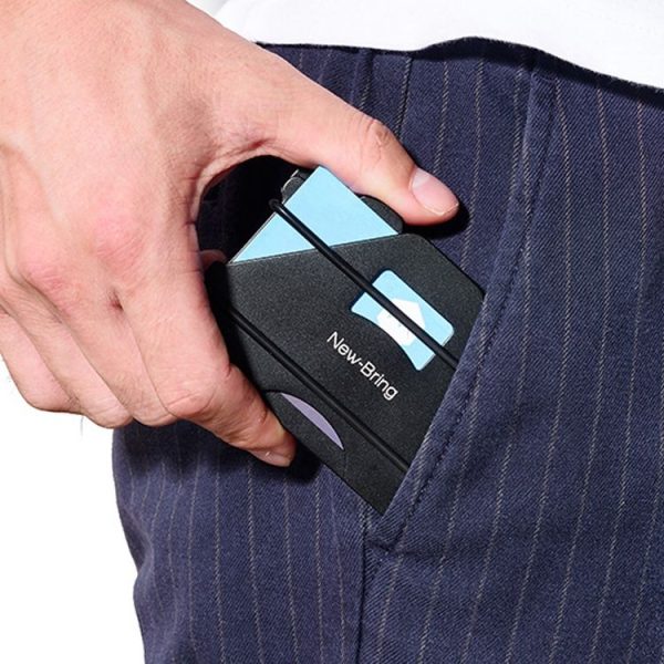 New Bring Metal Card Holder Anti-Demagnetization Anti-Theft Brush Anti-RFID Card Holder Ultra-Thin Card Holder Men Wallet (Carbon Fiber) - Image 7