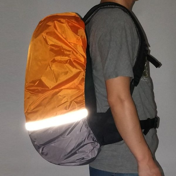 2 PCS Outdoor Mountaineering Color Matching Luminous Backpack Rain Cover, Size: S 18-30L (Gray + Fluorescent Green) - Image 6