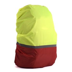 2 PCS Outdoor Mountaineering Color Matching Luminous Backpack Rain Cover, Size: L 45-55L (Red + Fluorescent Green)