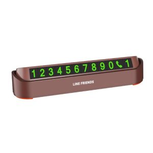 Hidden Parking Number Card Nightlight Number Button Parking Number Card, Style: 5 Sets of Numbers (Brown)