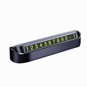 Hidden Parking Number Card Nightlight Number Button Parking Number Card, Style: Double-number (Black)