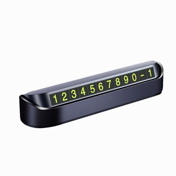 Hidden Parking Number Card Nightlight Number Button Parking Number Card, Style: Double-number (Black)