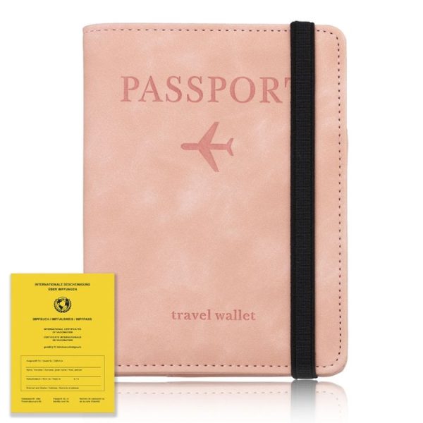 RFID Travel Passport Card Bag Elastic Band Protective Case (Pink) - Image 2