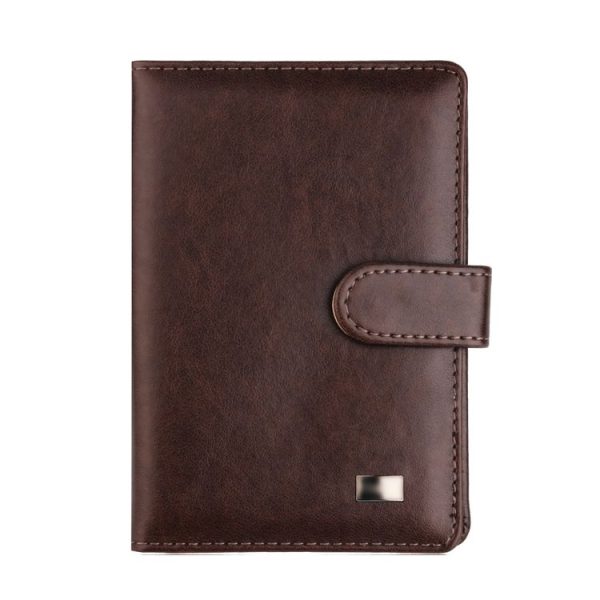 Covc1002 Bank Card Passport Card Holder With Buckle Clip PU Document Protection Card Holder (Brown)