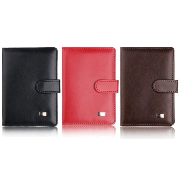 Covc1002 Bank Card Passport Card Holder With Buckle Clip PU Document Protection Card Holder (Brown) - Image 2