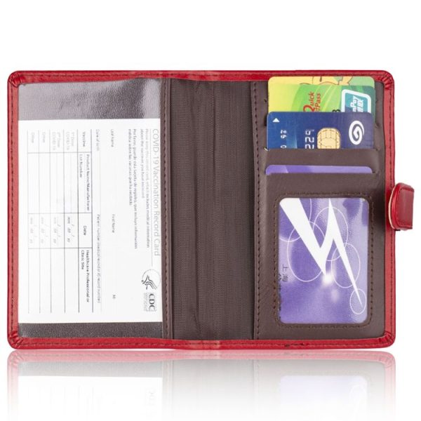 Covc1002 Bank Card Passport Card Holder With Buckle Clip PU Document Protection Card Holder (Brown) - Image 4