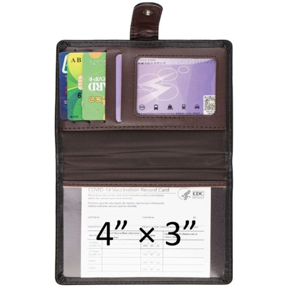 Covc1002 Bank Card Passport Card Holder With Buckle Clip PU Document Protection Card Holder (Brown) - Image 6