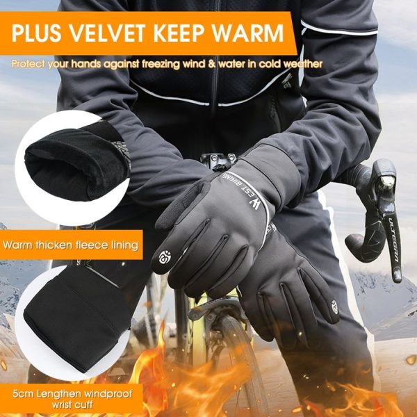 WEST BIKING YP0211220 Winter Warm Fleece Ski Gloves Silicone Non-Slip Riding Gloves, Size: XL (Black) - Image 2