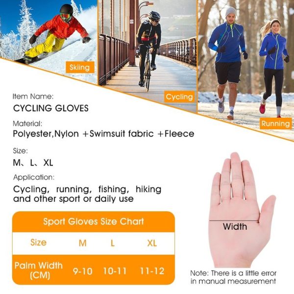 WEST BIKING YP0211220 Winter Warm Fleece Ski Gloves Silicone Non-Slip Riding Gloves, Size: XL (Black) - Image 3