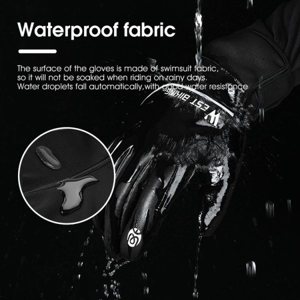 WEST BIKING YP0211220 Winter Warm Fleece Ski Gloves Silicone Non-Slip Riding Gloves, Size: XL (Black) - Image 5