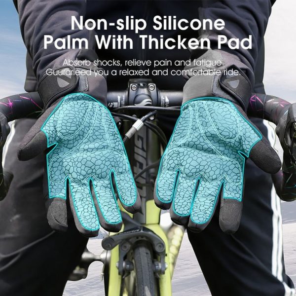 WEST BIKING YP0211220 Winter Warm Fleece Ski Gloves Silicone Non-Slip Riding Gloves, Size: XL (Black) - Image 6