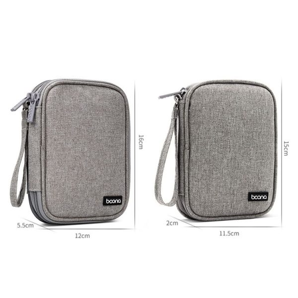 Baona BN-C003 Mobile Hard Disk Protection Cover Portable Storage Hard Disk Bag, Specification: Double-layer (Gray) - Image 4