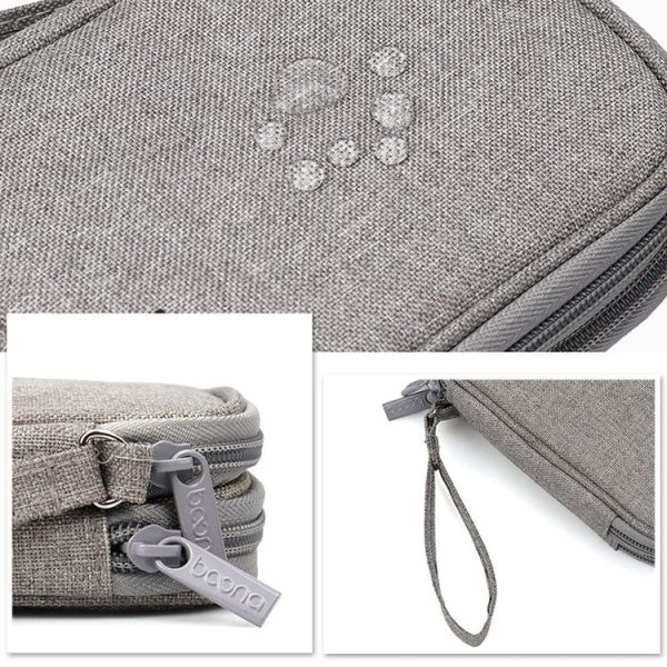Baona BN-C003 Mobile Hard Disk Protection Cover Portable Storage Hard Disk Bag, Specification: Double-layer (Gray) - Image 6