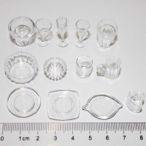 5 Sets Plastic Dishes Bowl Cutlery Set Dolls House Miniature Accessories 1: 12 Scale - Image 2