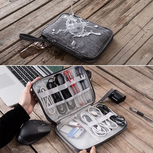 Data Cable Storage Box Waterproof Digital Package Charging Earphone Storage Box U Disk Multi-Function Finishing Box (Black) - Image 6