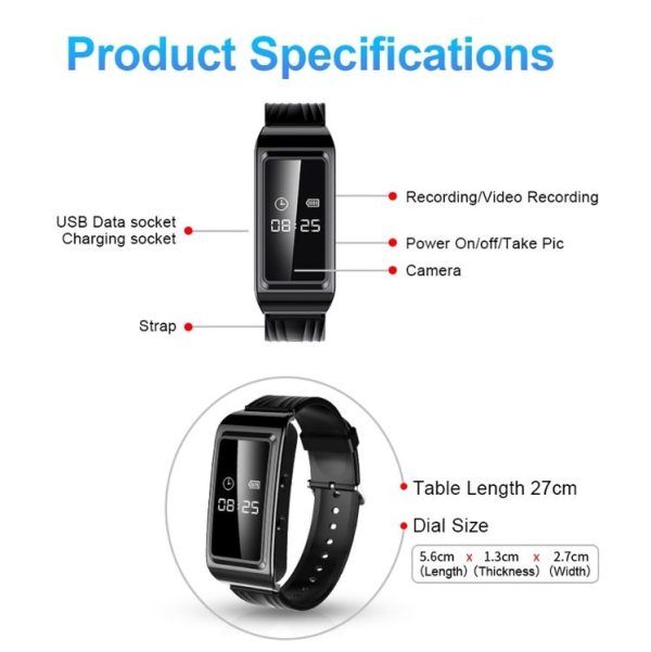 D6 Outdoor Smart Long Standby Sports Bracelet Support HD Noise Reduction Recording / Video, Capacity: 4GB (Black + OTG) - Image 3