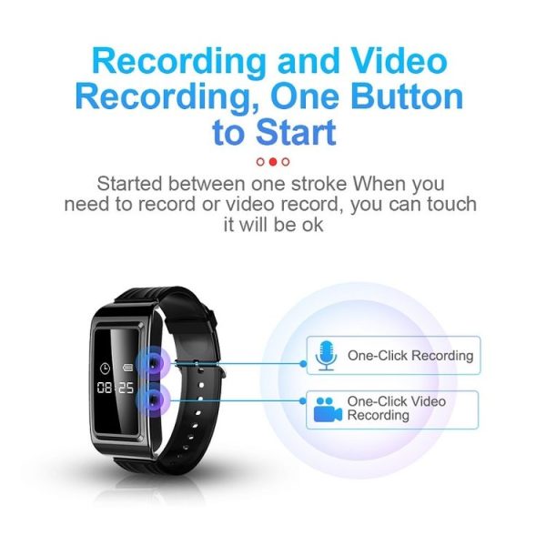 D6 Outdoor Smart Long Standby Sports Bracelet Support HD Noise Reduction Recording / Video, Capacity: 4GB (Black + OTG) - Image 5