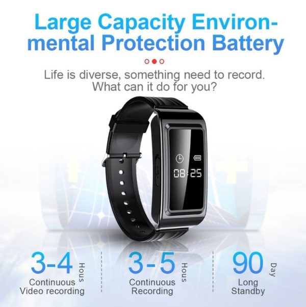 D6 Outdoor Smart Long Standby Sports Bracelet Support HD Noise Reduction Recording / Video, Capacity: 4GB (Black + OTG) - Image 6