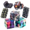 3 PCS Unlimited Magics Cube Colorful UV Printing Pocket Magic Cube Variety Folding Fingertip Magic Cube Decompression Toy (NO.168-8-37 Color Stripe Pattern) - Image 6
