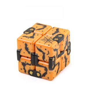 3 PCS Infinite Magic Cube Halloween Theme Variety Flip Folding Second Order Magic Cube Finger Toy, Colour: No.168-8-23 Spider Web Yellow