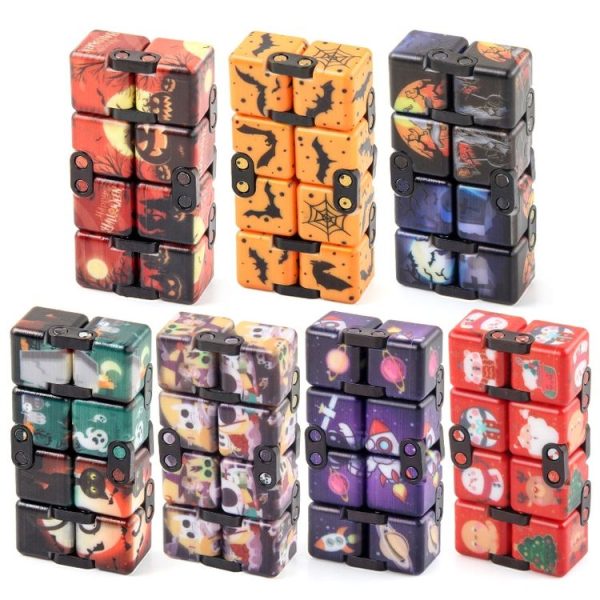 3 PCS Infinite Magic Cube Halloween Theme Variety Flip Folding Second Order Magic Cube Finger Toy, Colour: NO.168-8-24 Halloween Green - Image 6