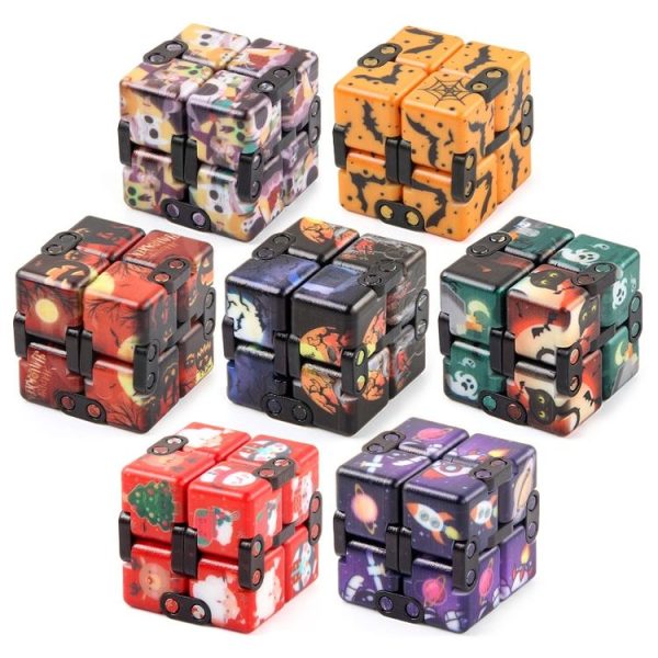 3 PCS Infinite Magic Cube Halloween Theme Variety Flip Folding Second Order Magic Cube Finger Toy, Colour: NO.168-8-26 Halloween Purple - Image 2