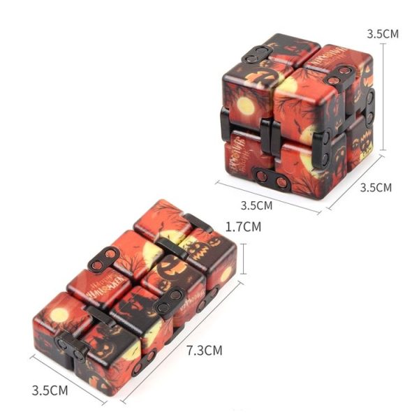 3 PCS Infinite Magic Cube Halloween Theme Variety Flip Folding Second Order Magic Cube Finger Toy, Colour: NO.168-8-26 Halloween Purple - Image 3