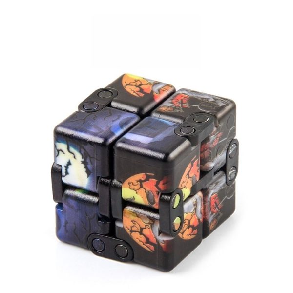 3 PCS Infinite Magic Cube Halloween Theme Variety Flip Folding Second Order Magic Cube Finger Toy, Colour: No.168-8-27 Halloween Black