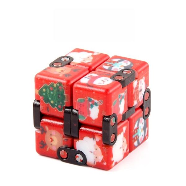 3 PCS Infinite Magic Cube Halloween Theme Variety Flip Folding Second Order Magic Cube Finger Toy, Colour: NO.168-8-29 Red Christmas