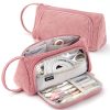 Angoo Student Large-Capacity Stationery Bag Portable Gift Cosmetic Bag (Bean Pink Corduroy) - Image 2