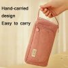 Angoo Student Large-Capacity Stationery Bag Portable Gift Cosmetic Bag (Bean Pink Corduroy) - Image 4