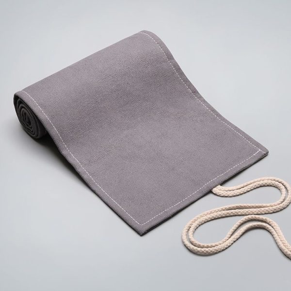 24 Holes Handmade Gray Canvula Pen Curtain Large Capacity Roller Pen Bag Color Lead Sketch Stationery Bag - Image 2