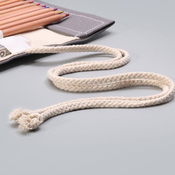 72 Holes Handmade Gray Canvula Pen Curtain Large Capacity Roller Pen Bag Color Lead Sketch Stationery Bag - Image 4